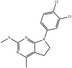 7-(3,4-DICHLOROPHENYL)-4-METHYL-2-(METHYLSULFANYL)-6,7-DIHYDRO-5H-PYRROLO[2,3-D]PYRIMIDINE 结构式