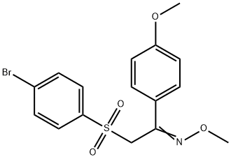 2-[(4-BROMOPHENYL)SULFONYL]-1-(4-METHOXYPHENYL)-1-ETHANONE O-METHYLOXIME 结构式