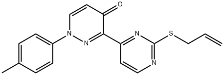 3-[2-(Allylsulfanyl)-4-pyrimidinyl]-1-(4-methylphenyl)-4(1H)-pyridazinone 结构式