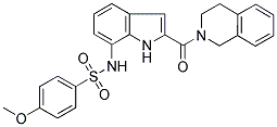 2-[(7-[((4-METHOXYPHENYL)SULPHONYL)AMINO]-(1H)-INDOL-2-YL)CARBONYL]-1,2,3,4-TETRAHYDROISOQUINOLINE 结构式