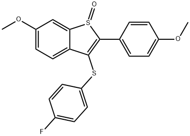 3-[(4-FLUOROPHENYL)SULFANYL]-6-METHOXY-2-(4-METHOXYPHENYL)-1H-1-BENZOTHIOPHEN-1-ONE 结构式