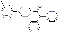 N-(4,6-DIMETHYLPYRIMIDIN-2-YL)-N'-(1-OXO-2,2-DIPHENYLETHYL)PIPERAZINE 结构式