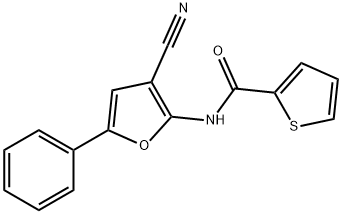 N-(3-CYANO-5-PHENYL-2-FURYL)-2-THIOPHENECARBOXAMIDE 结构式