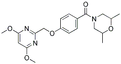 2,6-DIMETHYL-4-[4-[(4,6-DIMETHOXYPYRIMIDIN-2-YL)METHOXY]BENZOYL]MORPHOLINE 结构式
