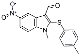 1-METHYL-2-[(4-METHYLPHENYL)SULFANYL]-5-NITRO-1H-INDOLE-3-CARBALDEHYDE 结构式