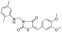 (5E)-5-(3,4-DIMETHOXYBENZYLIDENE)-3-{[(2,5-DIMETHYLPHENYL)AMINO]METHYL}-1,3-THIAZOLIDINE-2,4-DIONE 结构式