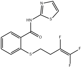 N-(1,3-THIAZOL-2-YL)-2-[(3,4,4-TRIFLUORO-3-BUTENYL)SULFANYL]BENZENECARBOXAMIDE 结构式