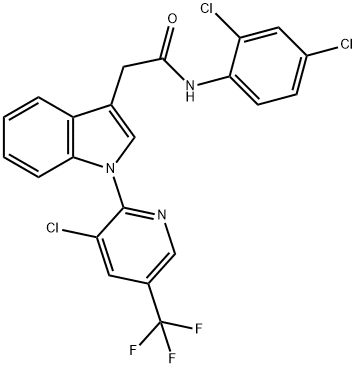 2-(1-[3-CHLORO-5-(TRIFLUOROMETHYL)-2-PYRIDINYL]-1H-INDOL-3-YL)-N-(2,4-DICHLOROPHENYL)ACETAMIDE 结构式