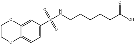 6-[[(2,3-二氢-1,4-苯并二噁英-6-基)磺酰基]氨基]己酸 结构式