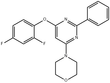 2,4-DIFLUOROPHENYL 6-MORPHOLINO-2-PHENYL-4-PYRIMIDINYL ETHER 结构式