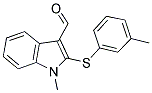 1-METHYL-2-[(3-METHYLPHENYL)SULFANYL]-1H-INDOLE-3-CARBALDEHYDE 结构式