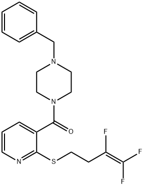 (4-Benzylpiperazino)(2-[(3,4,4-trifluoro-3-butenyl)sulfanyl]-3-pyridinyl)methanone 结构式