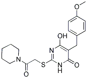 6-HYDROXY-5-(4-METHOXYBENZYL)-2-[(2-OXO-2-PIPERIDIN-1-YLETHYL)THIO]PYRIMIDIN-4(3H)-ONE 结构式