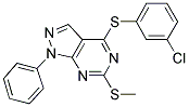 3-Chlorophenyl 6-(methylsulfanyl)-1-phenyl-1H-pyrazolo[3,4-d]pyrimidin-4-yl sulfide 结构式