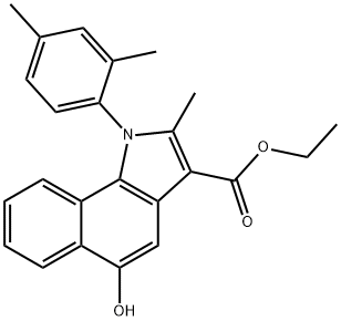 ETHYL 1-(2,4-DIMETHYLPHENYL)-5-HYDROXY-2-METHYL-1H-BENZO[G]INDOLE-3-CARBOXYLATE 结构式