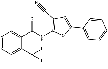 N-(3-CYANO-5-PHENYL-2-FURYL)-2-(TRIFLUOROMETHYL)BENZENECARBOXAMIDE 结构式