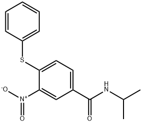 N-ISOPROPYL-3-NITRO-4-(PHENYLSULFANYL)BENZENECARBOXAMIDE 结构式