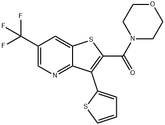 MORPHOLINO[3-(2-THIENYL)-6-(TRIFLUOROMETHYL)THIENO[3,2-B]PYRIDIN-2-YL]METHANONE 结构式