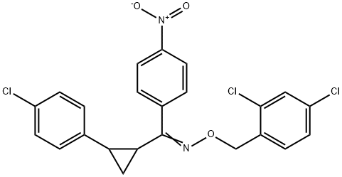 [2-(4-CHLOROPHENYL)CYCLOPROPYL](4-NITROPHENYL)METHANONE O-(2,4-DICHLOROBENZYL)OXIME 结构式