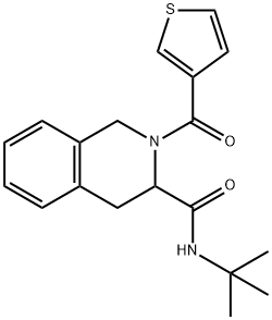 N-(TERT-BUTYL)-2-(3-THIENYLCARBONYL)-1,2,3,4-TETRAHYDRO-3-ISOQUINOLINECARBOXAMIDE 结构式