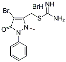 ((4-Bromo-2-methyl-5-oxo-1-phenyl(3-pyrazolin-3-yl))methyl)thiocarboxamidine, hydrobromide 结构式