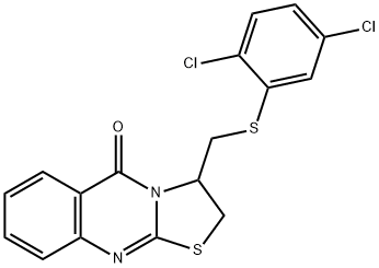 3-([(2,5-DICHLOROPHENYL)SULFANYL]METHYL)-2,3-DIHYDRO-5H-[1,3]THIAZOLO[2,3-B]QUINAZOLIN-5-ONE 结构式