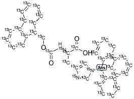 FMOC-HIS(TRT)-OH [U-13C-15N] 结构式