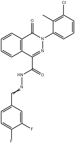 3-(3-CHLORO-2-METHYLPHENYL)-N'-[(E)-(3,4-DIFLUOROPHENYL)METHYLIDENE]-4-OXO-3,4-DIHYDRO-1-PHTHALAZINECARBOHYDRAZIDE 结构式