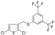 3-(([3,5-Bis(trifluoromethyl)phenyl]thio)methyl)-2,5-dichlorothiophene 结构式
