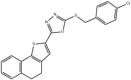 2-[(4-CHLOROBENZYL)SULFANYL]-5-(4,5-DIHYDRONAPHTHO[1,2-B]THIOPHEN-2-YL)-1,3,4-OXADIAZOLE 结构式