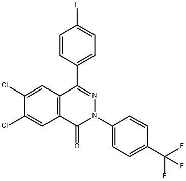 6,7-DICHLORO-4-(4-FLUOROPHENYL)-2-[4-(TRIFLUOROMETHYL)PHENYL]-1(2H)-PHTHALAZINONE 结构式