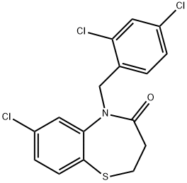 7-CHLORO-5-(2,4-DICHLOROBENZYL)-2,3-DIHYDRO-1,5-BENZOTHIAZEPIN-4(5H)-ONE 结构式