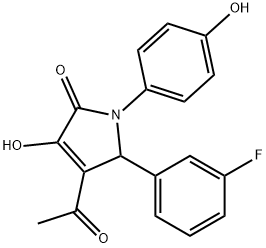 4-Acetyl-5-(3-fluorophenyl)-3-hydroxy-1-(4-hydroxyphenyl)-1,5-dihydro-2H-pyrrol-2-one 结构式
