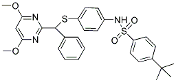 4-tert-Butyl-N-[4-[α-(4,6-dimethoxypyrimidin-2-yl)benzylthio]phenyl]benzenesulphonamide 结构式