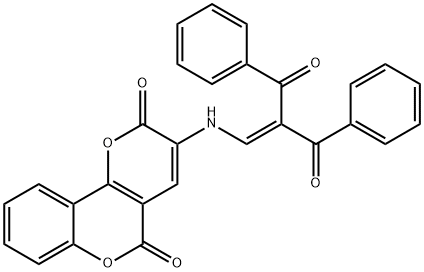 3-[(2-BENZOYL-3-OXO-3-PHENYL-1-PROPENYL)AMINO]-2H,5H-PYRANO[3,2-C]CHROMENE-2,5-DIONE 结构式