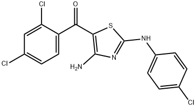 [4-AMINO-2-(4-CHLOROANILINO)-1,3-THIAZOL-5-YL](2,4-DICHLOROPHENYL)METHANONE 结构式