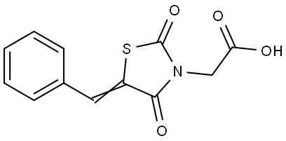 [(5Z)-5-Benzylidene-2,4-dioxo-1,3-thiazolidin-3-yl]acetic acid 结构式