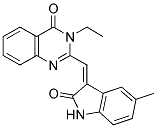 (Z)-3-ETHYL-2-((5-METHYL-2-OXOINDOLIN-3-YLIDENE)METHYL)QUINAZOLIN-4(3H)-ONE 结构式