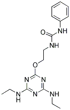 N-(2-{[4,6-BIS(ETHYLAMINO)-1,3,5-TRIAZIN-2-YL]OXY}ETHYL)-N'-PHENYLUREA 结构式