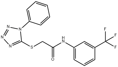 2-[(1-PHENYL-1H-1,2,3,4-TETRAAZOL-5-YL)SULFANYL]-N-[3-(TRIFLUOROMETHYL)PHENYL]ACETAMIDE 结构式