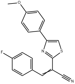 3-(4-FLUOROPHENYL)-2-[4-(4-METHOXYPHENYL)-1,3-THIAZOL-2-YL]ACRYLONITRILE 结构式
