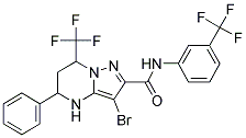 3-BROMO-5-PHENYL-7-(TRIFLUOROMETHYL)-N-[3-(TRIFLUOROMETHYL)PHENYL]-4,5,6,7-TETRAHYDROPYRAZOLO[1,5-A]PYRIMIDINE-2-CARBOXAMIDE 结构式