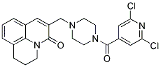 N-[(2,6-DICHLOROPYRIDIN-4-YL)CARBONYL]-N'-[(2,3-DIHYDRO-5-OXO-(1H,5H)-BENZO[IJ]QUINOLIZIN-6-YL)METHYL]PIPERAZINE 结构式