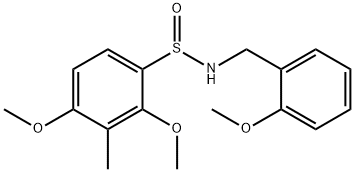2,4-DIMETHOXY-N-(2-METHOXYBENZYL)-3-METHYLBENZENESULFINAMIDE 结构式
