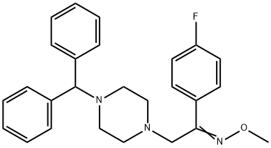 2-(4-BENZHYDRYLPIPERAZINO)-1-(4-FLUOROPHENYL)-1-ETHANONE O-METHYLOXIME 结构式