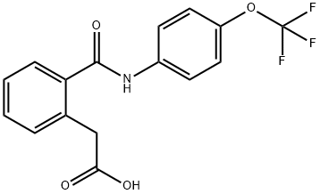 2-(2-(N-(4-(TRIFLUOROMETHOXY)PHENYL)CARBAMOYL)PHENYL)ACETIC ACID 结构式