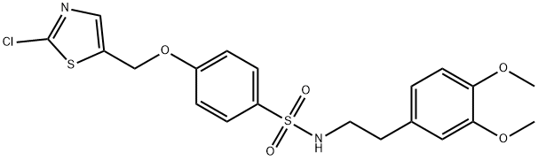 4-[(2-CHLORO-1,3-THIAZOL-5-YL)METHOXY]-N-(3,4-DIMETHOXYPHENETHYL)BENZENESULFONAMIDE 结构式