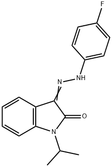 1-ISOPROPYL-1H-INDOLE-2,3-DIONE 3-[N-(4-FLUOROPHENYL)HYDRAZONE] 结构式