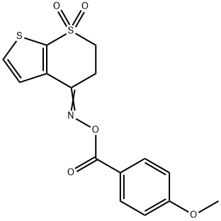 4-([(4-METHOXYBENZOYL)OXY]IMINO)-3,4-DIHYDRO-1LAMBDA6-THIENO[2,3-B]THIOPYRAN-1,1(2H)-DIONE 结构式