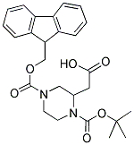 1-BOC-4-FMOC-PIPERAZINE-2-ACETIC ACID 结构式